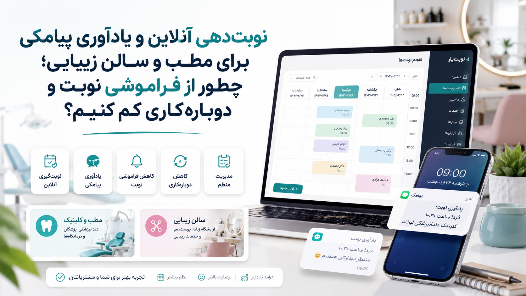 Clinio - appointments dashboard view